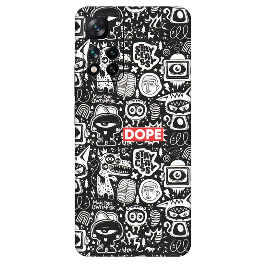 Xiaomi Redmi Phone Skins (All Models) - Dope Stay Classy Black Doodles - Matte Finish (M-126) Mi 11i 5G