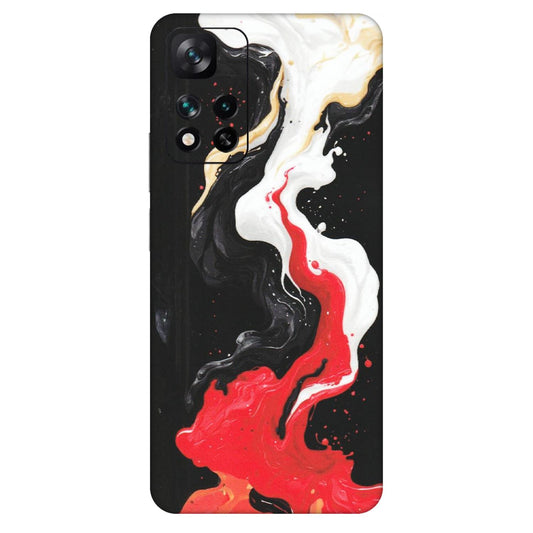 Xiaomi Redmi Phone Skins (All Models) - Black Red White Paint Splash Fusion - Matte Finish (M-56) Mi 11i 5G