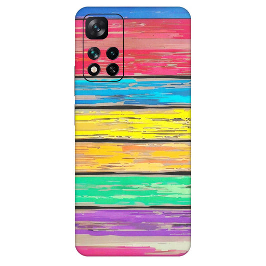 Xiaomi Redmi Phone Skins (All Models) - Multi Colour Wooden Wall - Matte Finish (M-96) Mi 11i 5G
