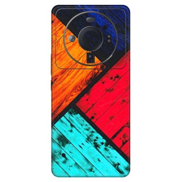 Xiaomi Redmi Phone Skins (All Models) - Colourful Wood Panels Abstract - 3D Embossed Finish (L-09) Mi 12S Ultra 5G