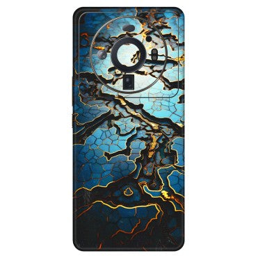 Xiaomi Redmi Phone Skins (All Models) - Blue Gold Abstract - 3D Embossed Finish (L-11) Mi 12S Ultra 5G