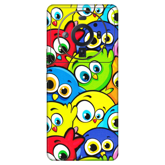 Xiaomi Redmi Phone Skins (All Models) - Cute Fluffy Birds - 3D Embossed Finish (L-213) Mi 12S Ultra 5G