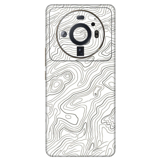 Xiaomi Redmi Phone Skins (All Models) - White Black Swirls - 3D Embossed Finish (L-219) Mi 12S Ultra 5G