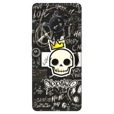 Xiaomi Redmi Phone Skins (All Models) - Funny Skull Black Chalk Grafitti - 3D Embossed Finish (L-22) Mi 12S Ultra 5G