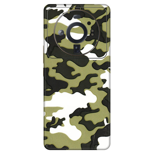 Xiaomi Redmi Phone Skins (All Models) - Camouflages White And Green - 3D Embossed Finish (L-243) Mi 12S Ultra 5G
