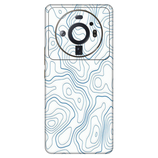 Xiaomi Redmi Phone Skins (All Models) - Blue And White Swirls - Matte Finish (M-139) Mi 12S Ultra 5G