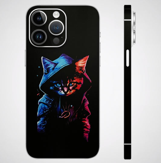 Cyberpunk Cat Matte Finish Phone Skin