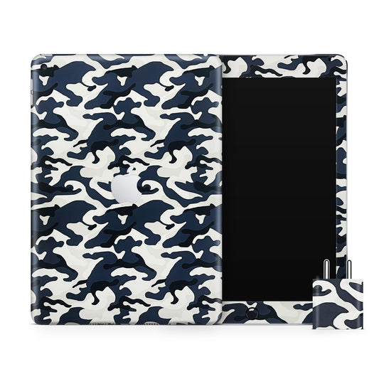 Navy Blue Camouflage Matte Finish Skin For iPad/Tablet