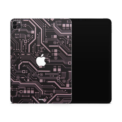 Black Tech Circuit Matte Finish i-Pad Skin