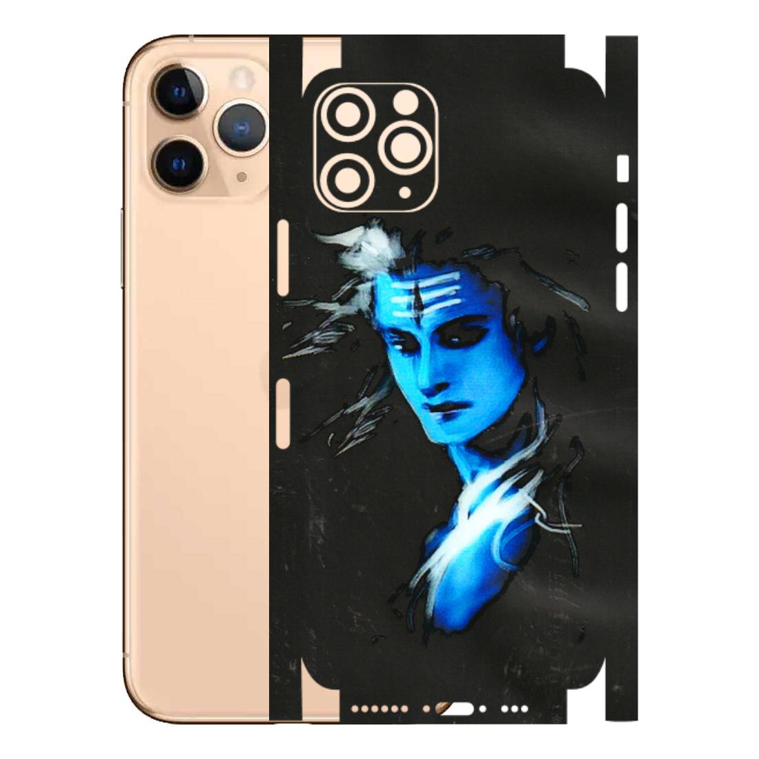 Apple iPhone Skins (All Models) - Har Har Mahadev Blue/Black - 3D Embossed Finish (L-185) iPhone 11 Pro