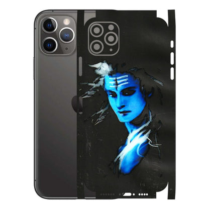 Apple iPhone Skins (All Models) - Har Har Mahadev Blue/Black - 3D Embossed Finish (L-185) iPhone 11 Pro Max