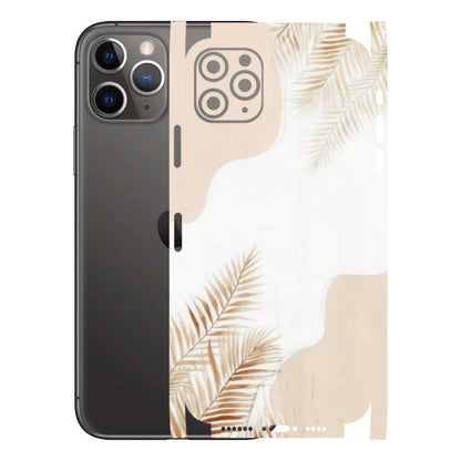 Apple iPhone Skins (All Models) - Gold Petals Abstract - Transparent Finish (T-08) iPhone 11 Pro Max