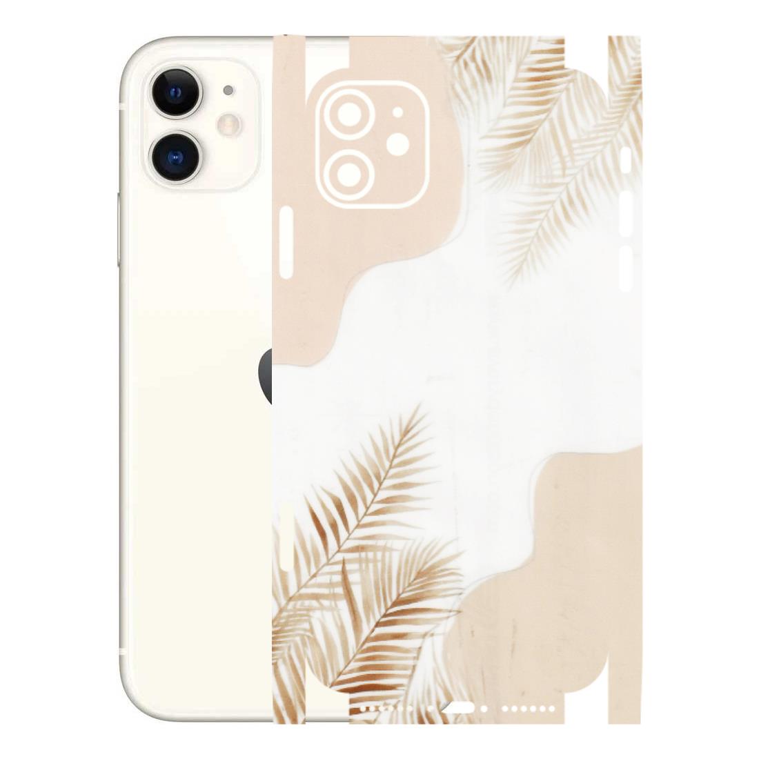 Apple iPhone Skins (All Models) - Gold Petals Abstract - Transparent Finish (T-08) iPhone 11