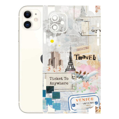 Apple iPhone Skins (All Models) - Travel Memories - Transparent Finish (T-09) iPhone 11