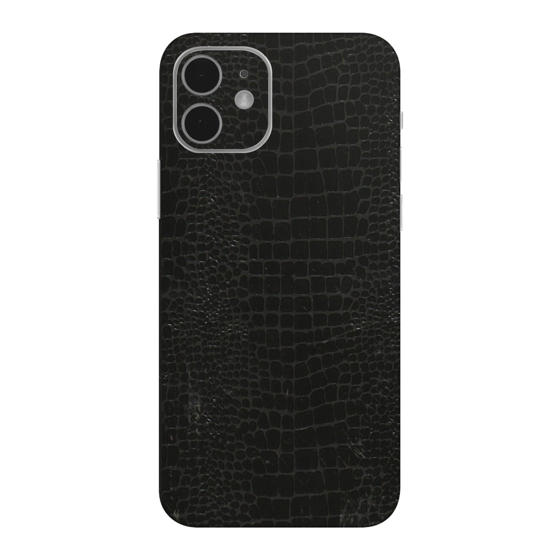 Apple iPhone Skins (All Models) - Snake Leather Black - 3D Embossed Finish (L-107) iPhone 12