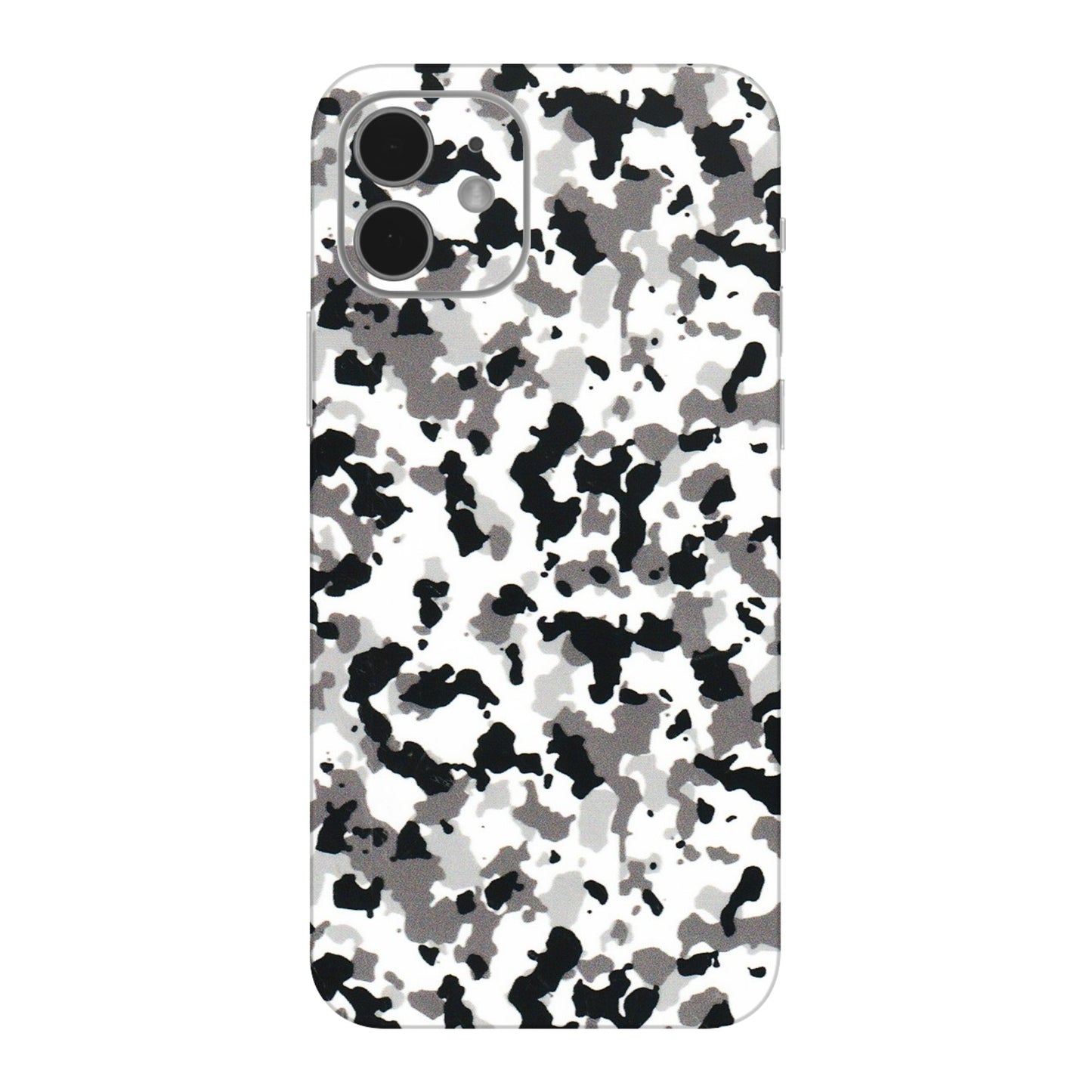 Apple iPhone Skins (All Models) - White Black Camouflage - 3D Embossed Finish (L-18) iPhone 12