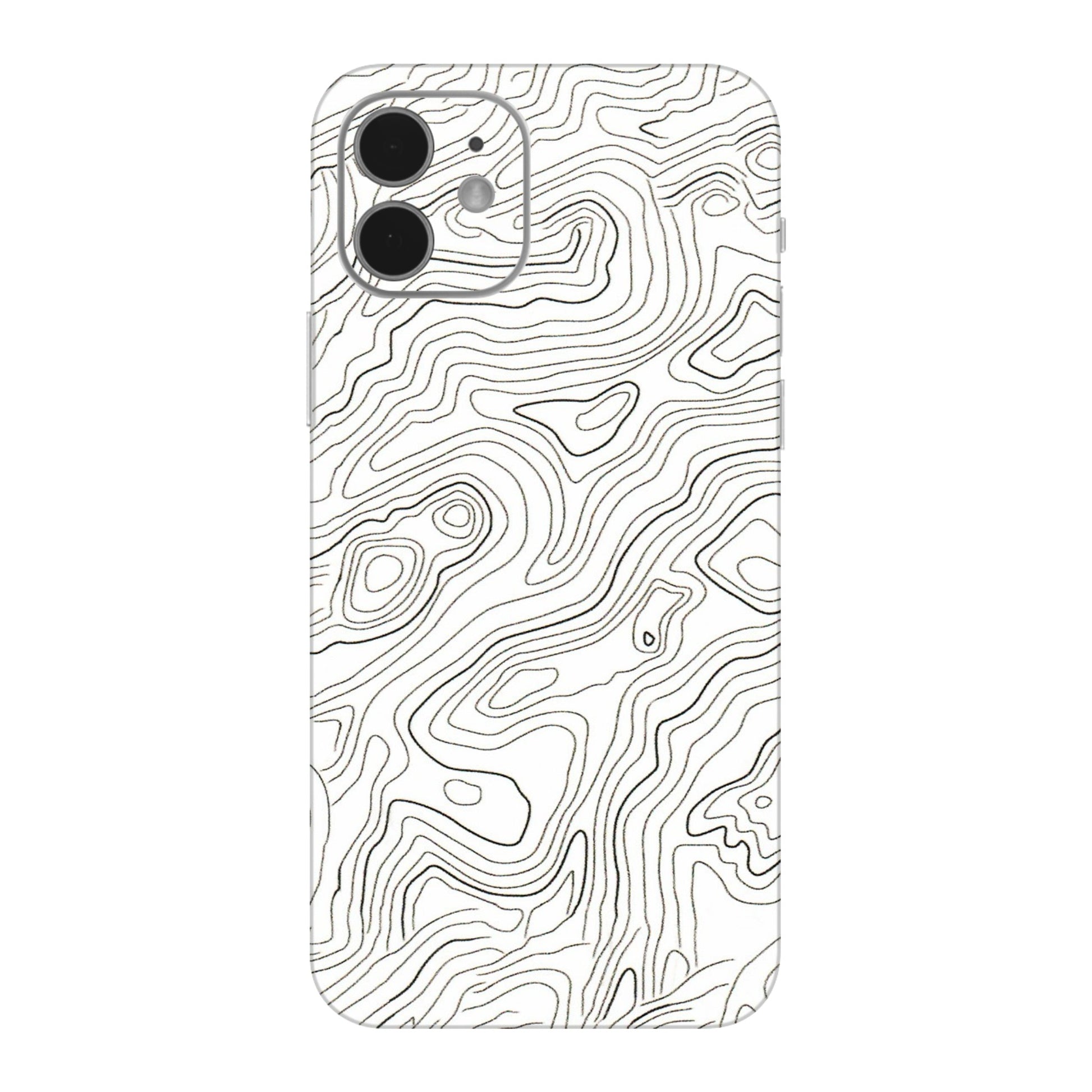 Apple iPhone Skins (All Models) - White Black Swirls - 3D Embossed Finish (L-219) iPhone 12
