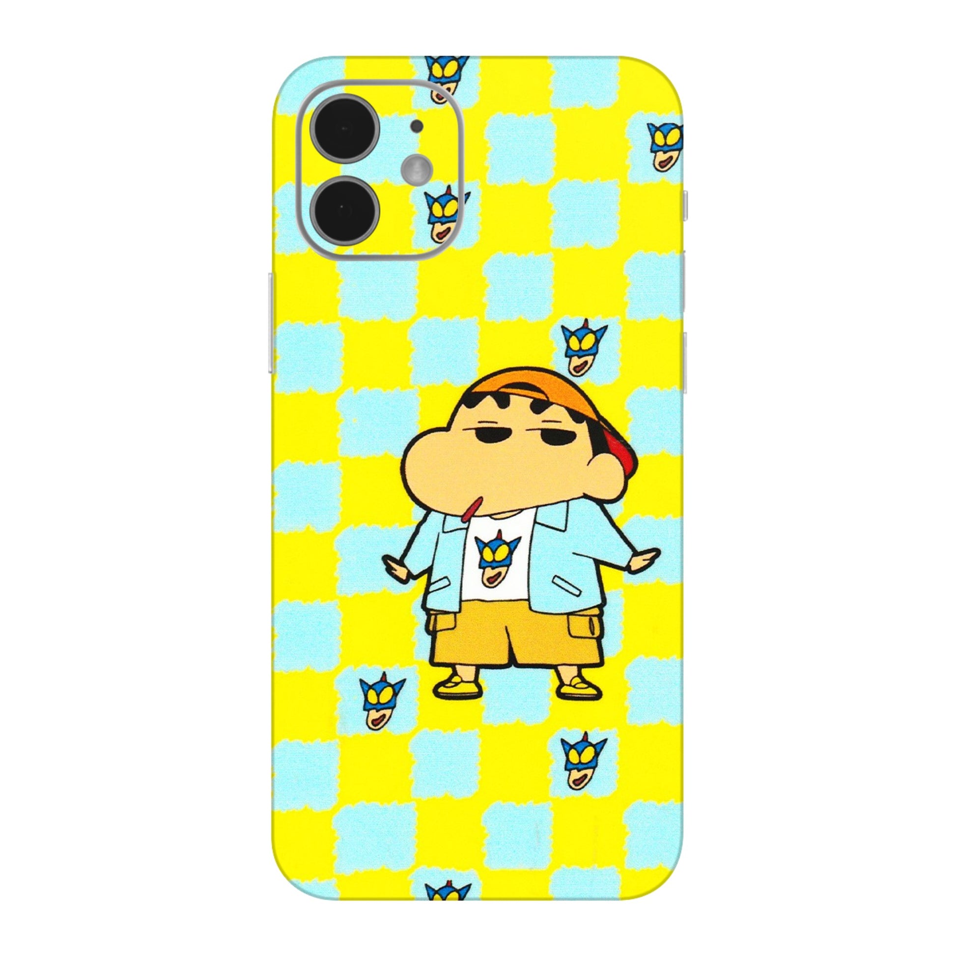 Apple iPhone Skins (All Models) - Yellow Blue Shinchan Cute - 3D Embossed Finish (L-221) iPhone 12