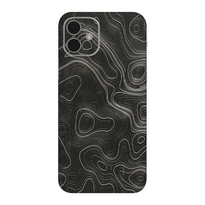 Apple iPhone Skins (All Models) - Abstract White Line Map - 3D Embossed Finish (L-269) iPhone 12