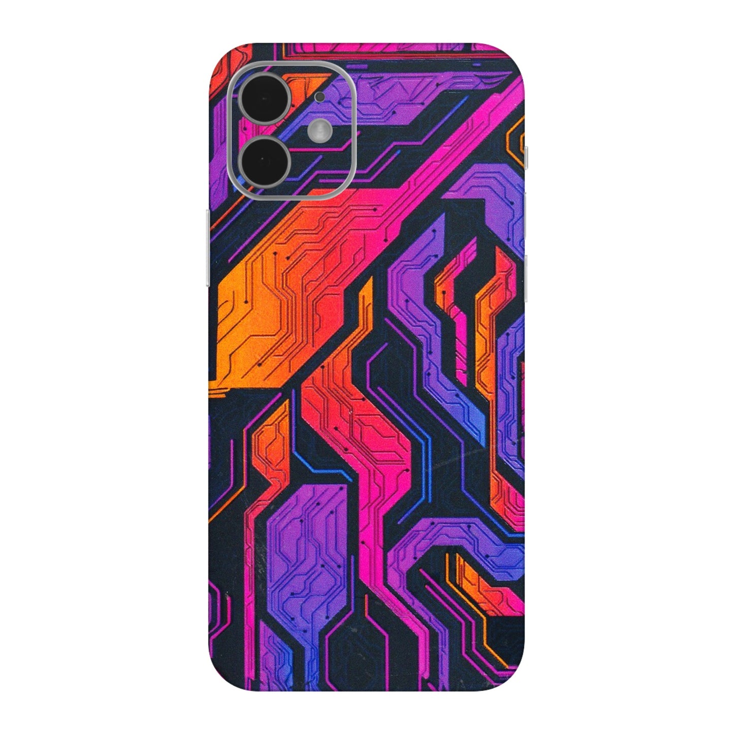 Apple iPhone Skins (All Models) - Tech Circuits Futuristic - 3D Embossed Finish (L-07) iPhone 12 Mini