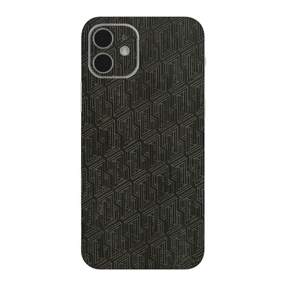 Apple iPhone Skins (All Models) - Black Abstract Pattern - 3D Embossed Finish (L-117) iPhone 12 Mini
