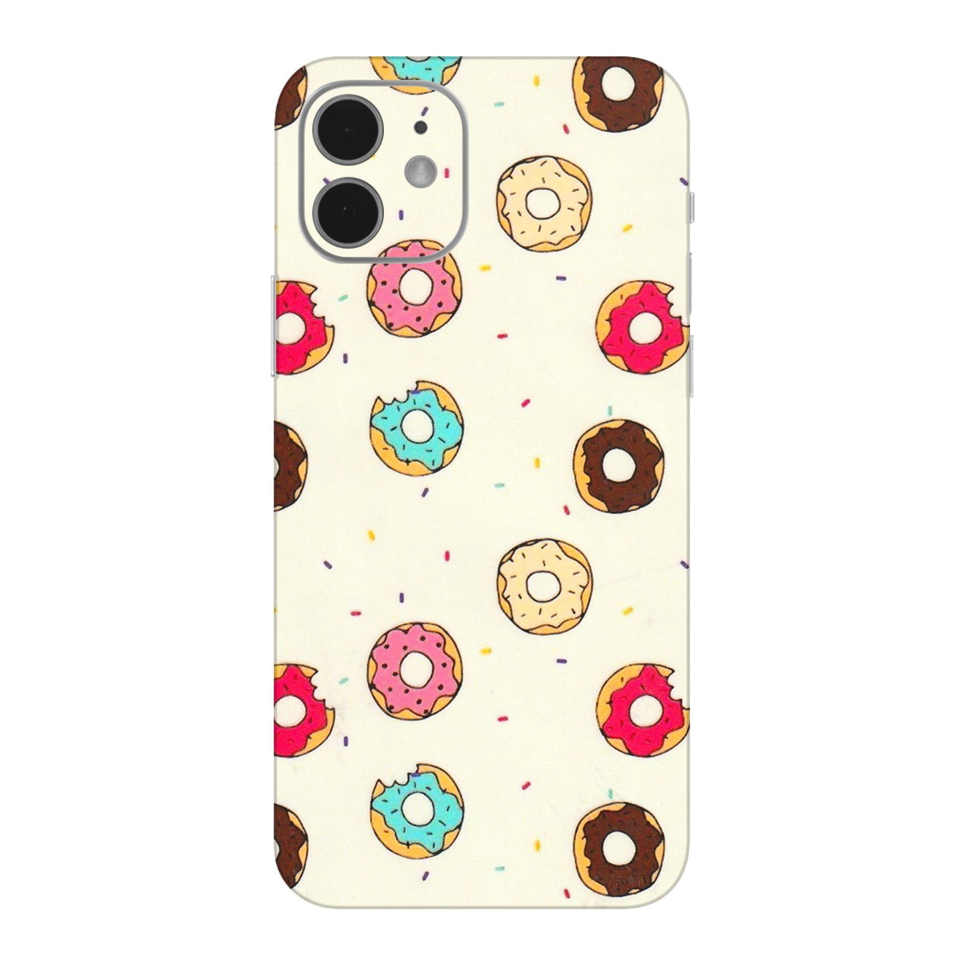 Apple iPhone Skins (All Models) - Mini Donuts Doodle Art - 3D Embossed Finish (L-122) iPhone 12 Mini