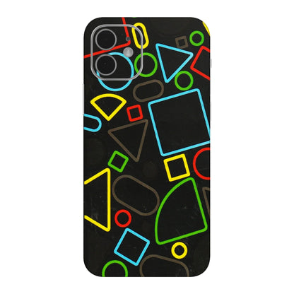 Apple iPhone Skins (All Models) - Black Shapes - 3D Embossed Finish (L-131) iPhone 12 Mini