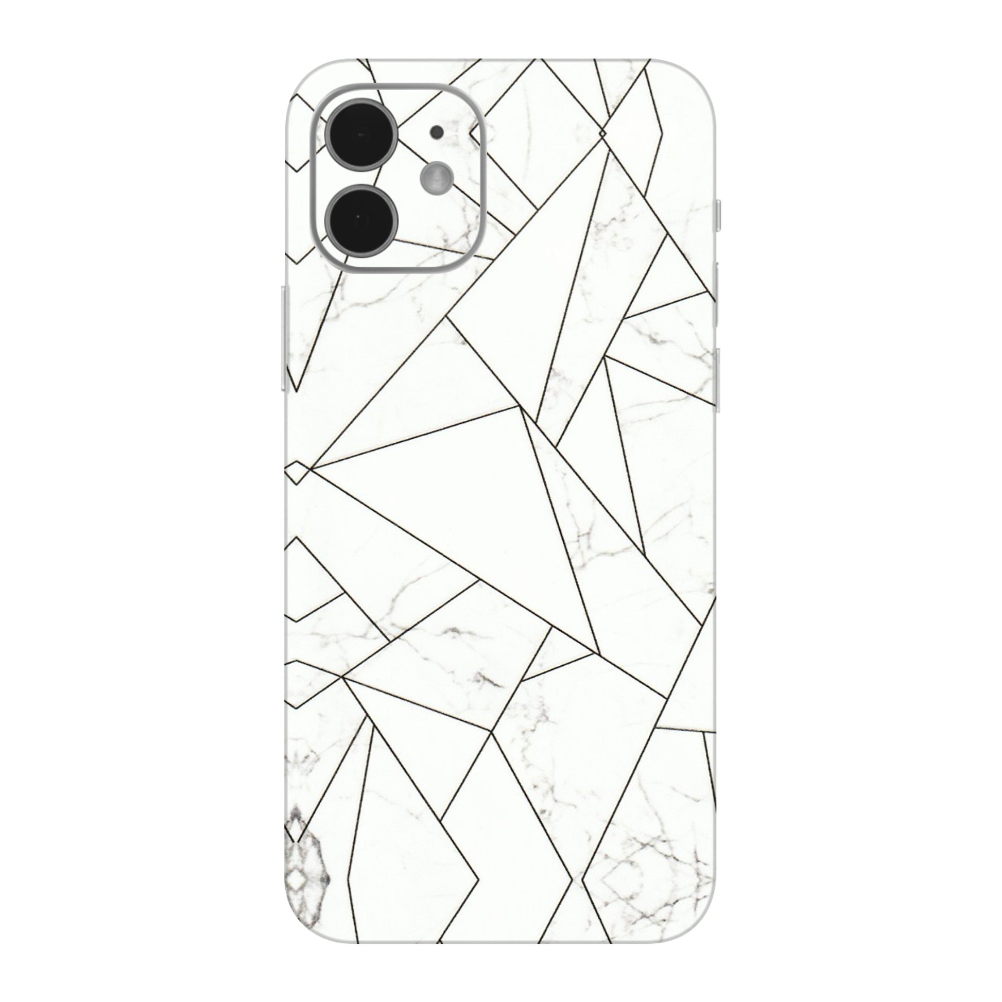 Apple iPhone Skins (All Models) - Luxury White Marble Effect - 3D Embossed Finish (L-168) iPhone 12 Mini