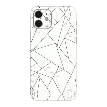 Apple iPhone Skins (All Models) - Luxury White Marble Effect - 3D Embossed Finish (L-168) iPhone 12 Mini