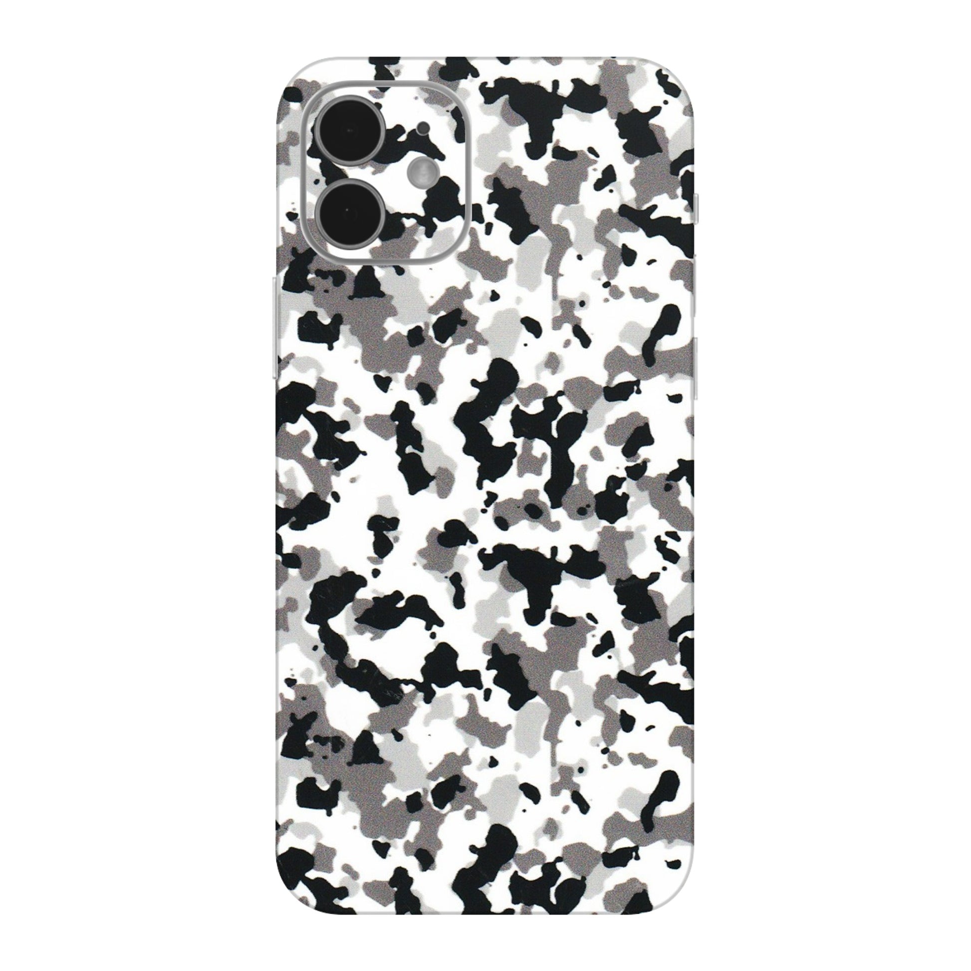 Apple iPhone Skins (All Models) - White Black Camouflage - 3D Embossed Finish (L-18) iPhone 12 Mini
