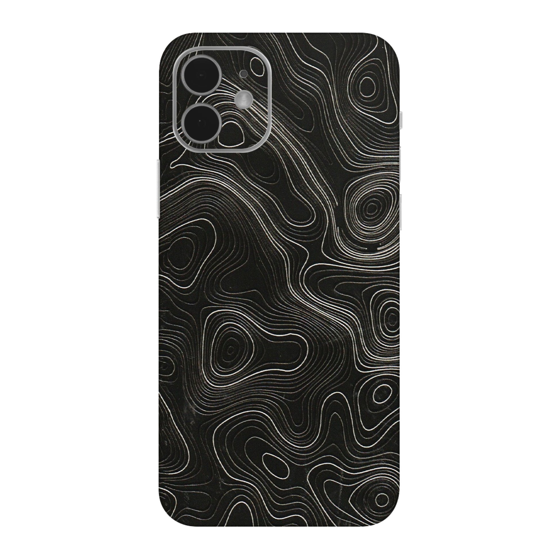Apple iPhone Skins (All Models) - Black Swirl - 3D Embossed Finish (L-196) iPhone 12 Mini