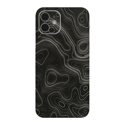 Apple iPhone Skins (All Models) - Black Swirl - 3D Embossed Finish (L-196) iPhone 12 Mini