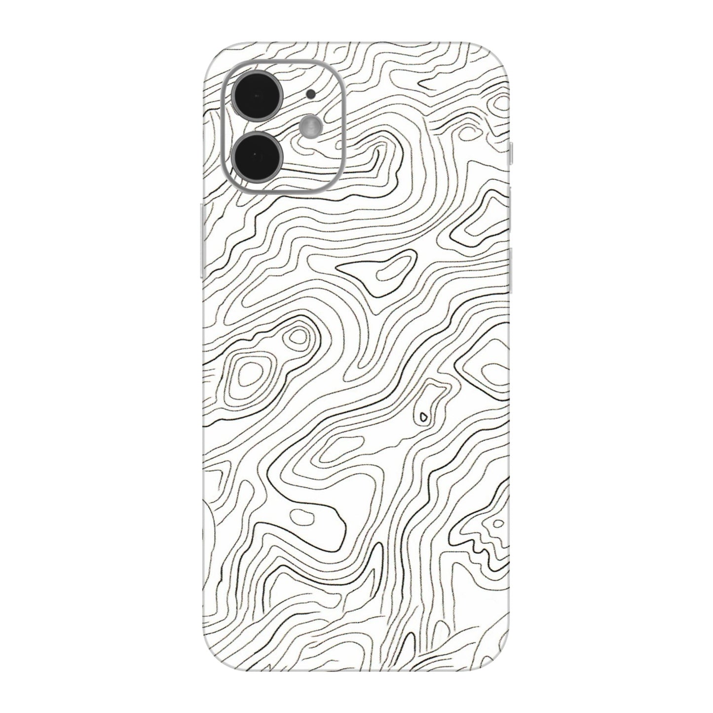 Apple iPhone Skins (All Models) - White Black Swirls - 3D Embossed Finish (L-219) iPhone 12 Mini