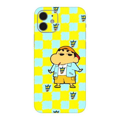 Apple iPhone Skins (All Models) - Yellow Blue Shinchan Cute - 3D Embossed Finish (L-221) iPhone 12 Mini