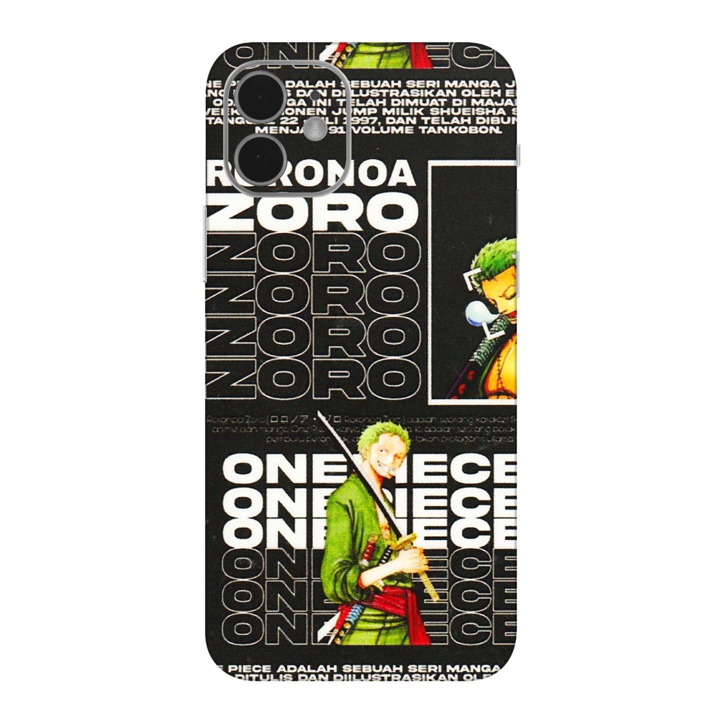 Apple iPhone Skins (All Models) - One Piece Zoro - 3D Embossed Finish (L-250) iPhone 12 Mini