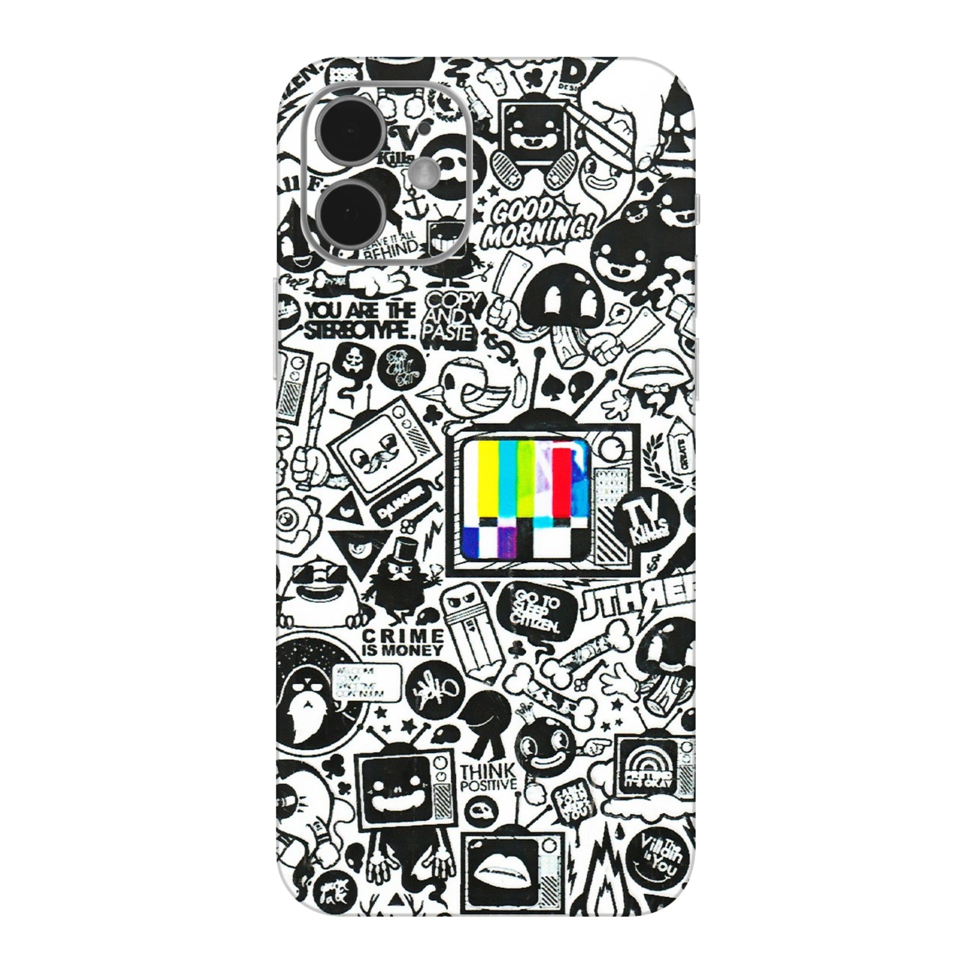 Apple iPhone Skins (All Models) - Doodles Positive Art - 3D Embossed Finish (L-263) iPhone 12 Mini