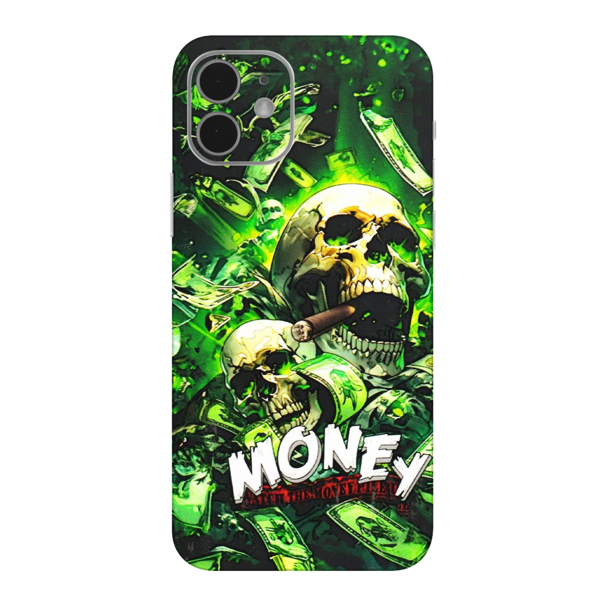 Apple iPhone Skins (All Models) - Skull Money - 3D Embossed Finish (L-303) iPhone 12 Mini