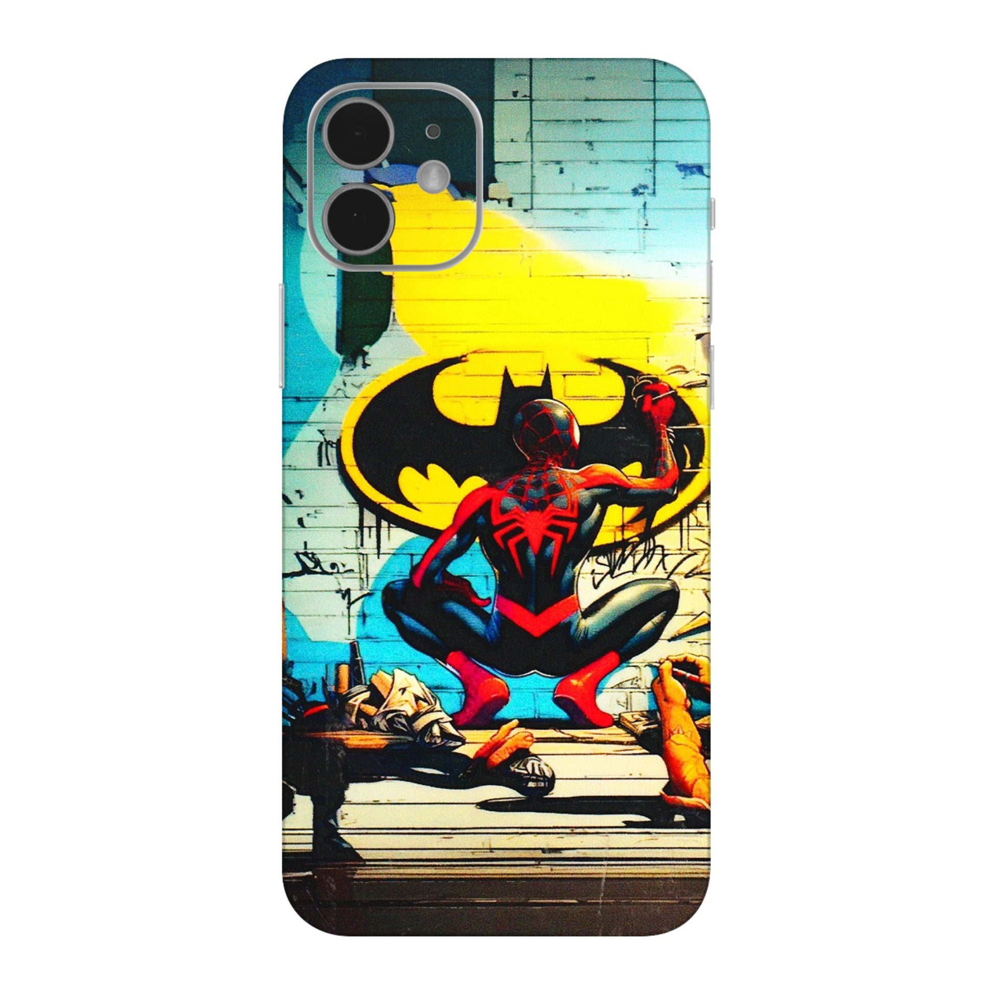 Apple iPhone Skins (All Models) - New Spiderman Bat Logo - 3D Embossed Finish (L-309) iPhone 12 Mini