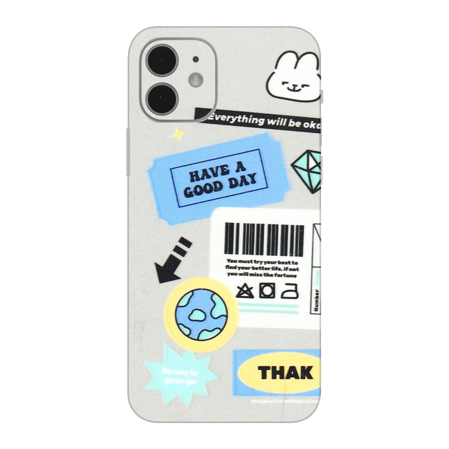 Apple iPhone Skins (All Models) - Will Be Okay Design - 3D Embossed Finish (L-316) iPhone 12 Mini