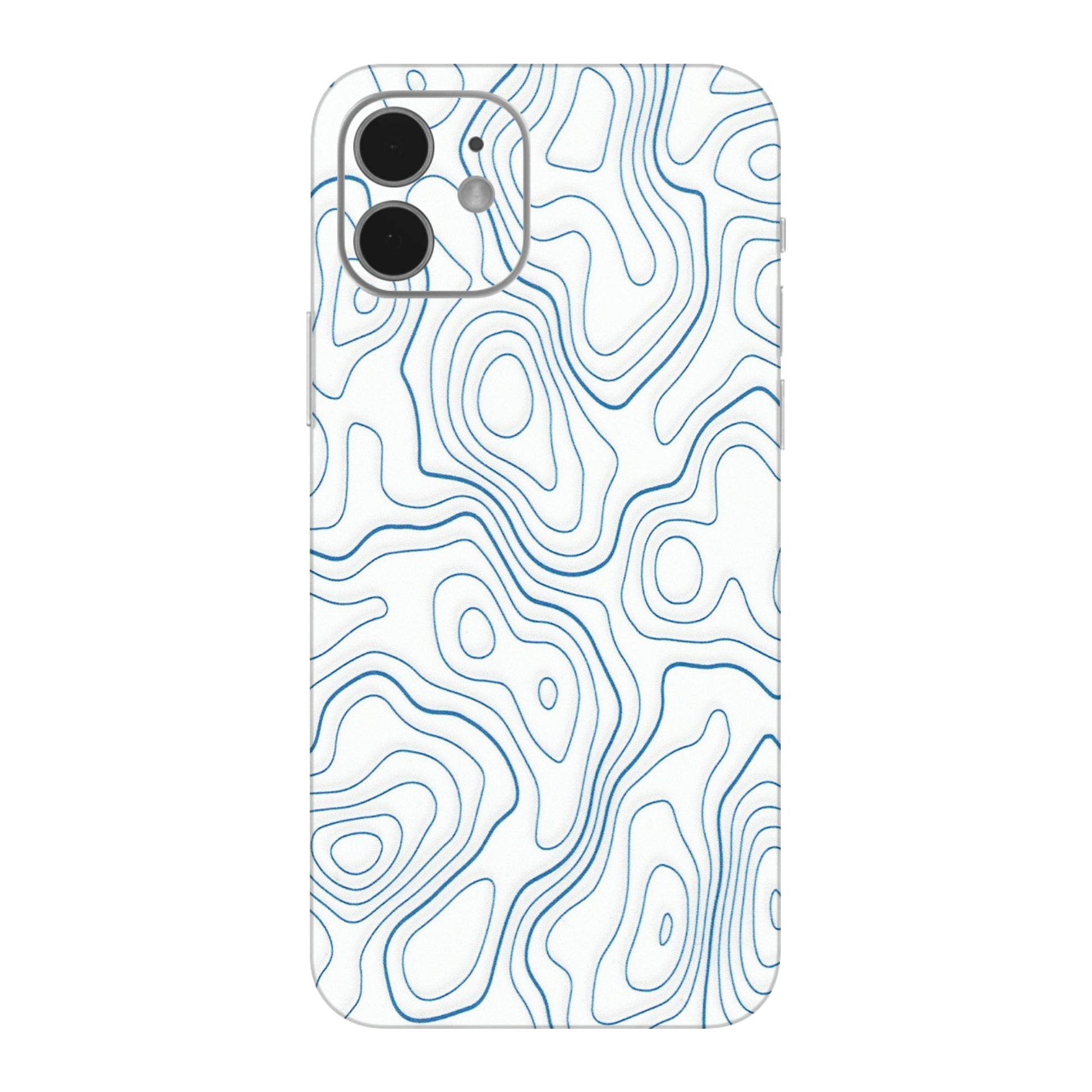 Apple iPhone Skins (All Models) - Blue And White Swirls - Matte Finish (M-139) iPhone 12 Mini