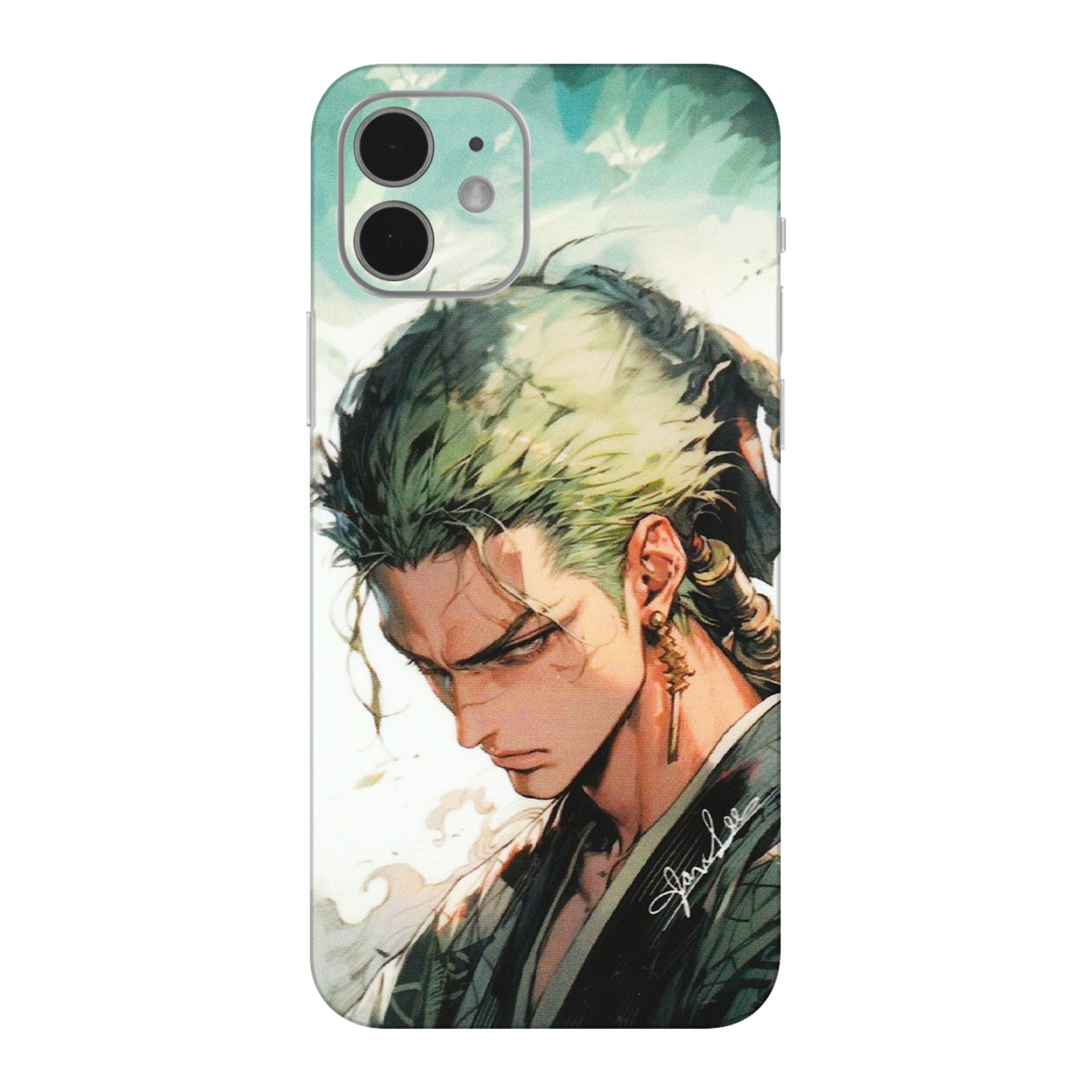 Apple iPhone Skins (All Models) - New Roronoa Zoro One Picece Anime - Matte Finish (M-140) iPhone 12 Mini