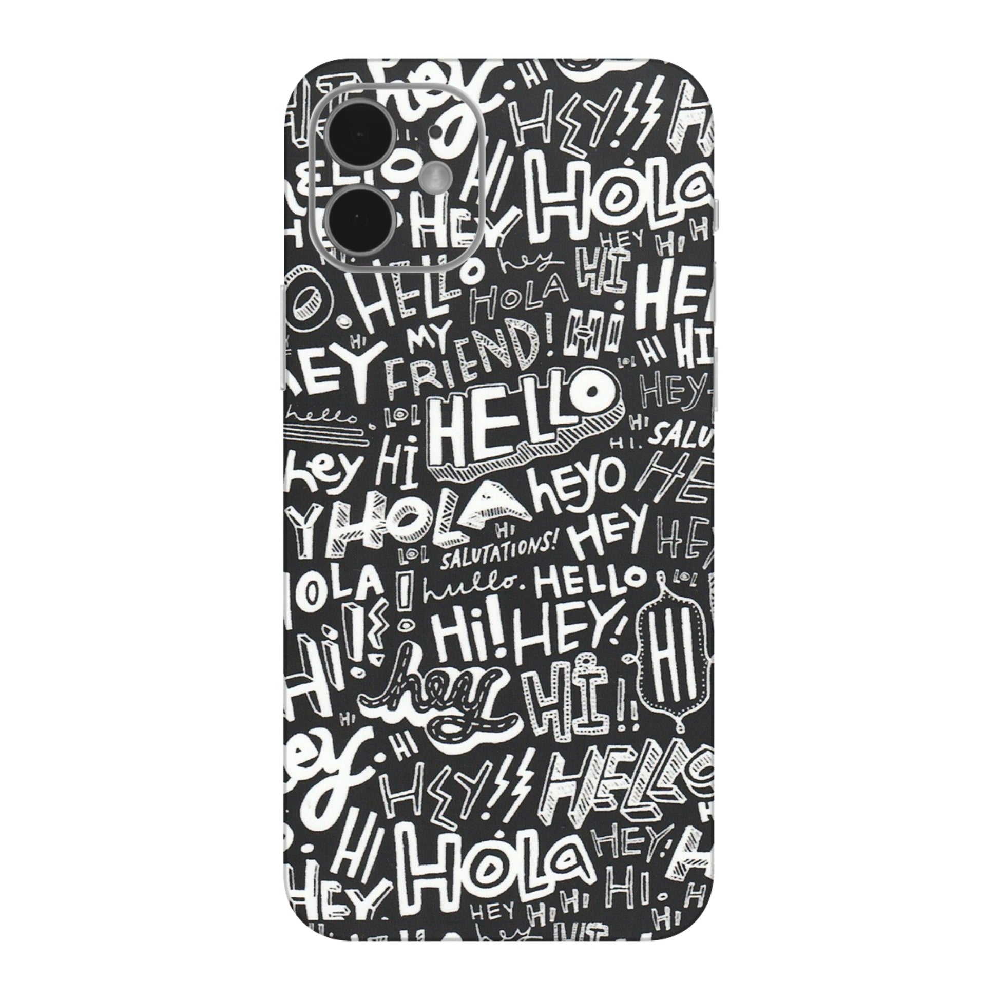 Apple iPhone Skins (All Models) - Hi Hello Doodles - Matte Finish (M-25) iPhone 12 Mini