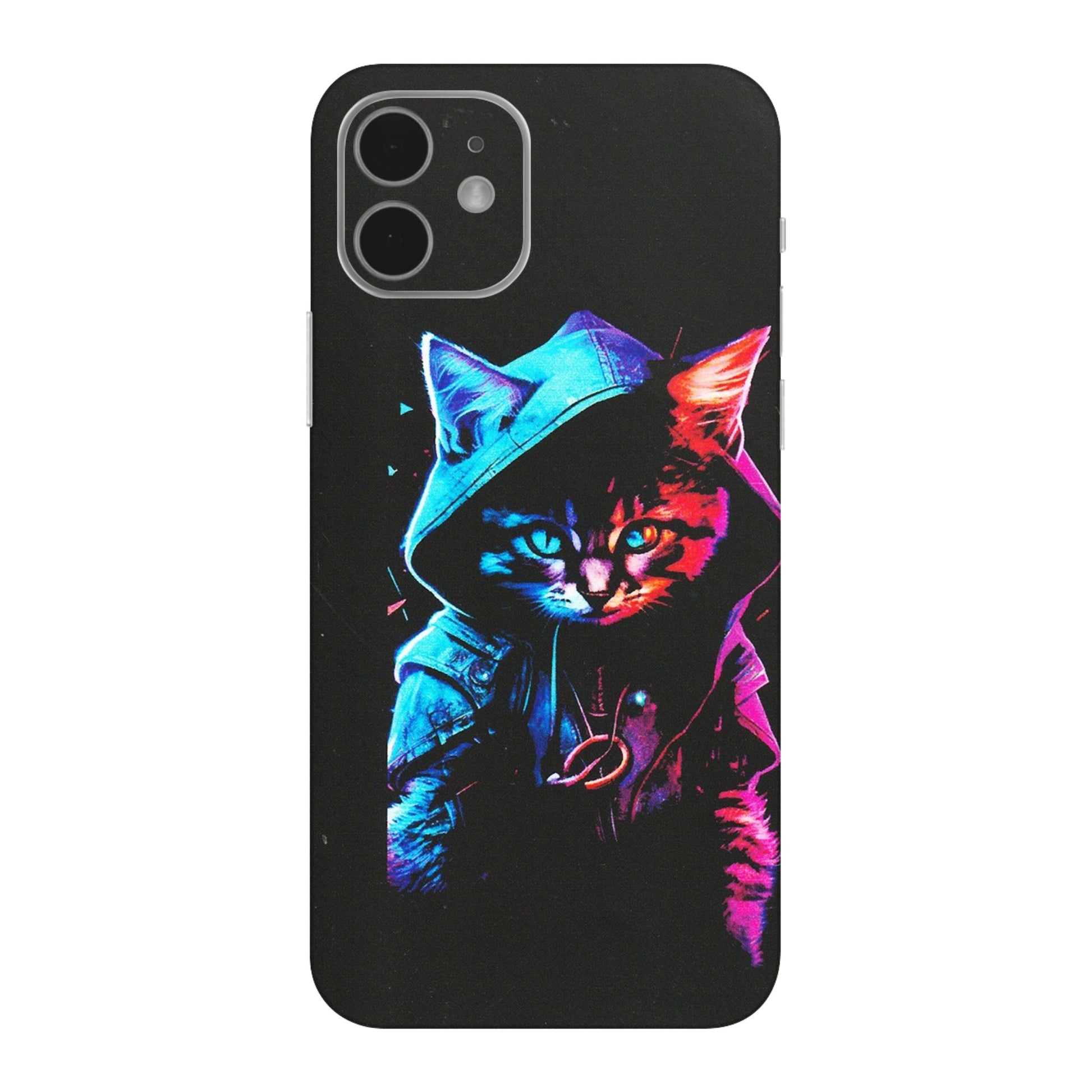 Apple iPhone Skins (All Models) - Cyberpunk Cat - Matte Finish (M-45) iPhone 12 Mini