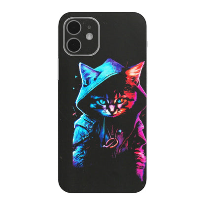 Apple iPhone Skins (All Models) - Cyberpunk Cat - Matte Finish (M-45) iPhone 12 Mini