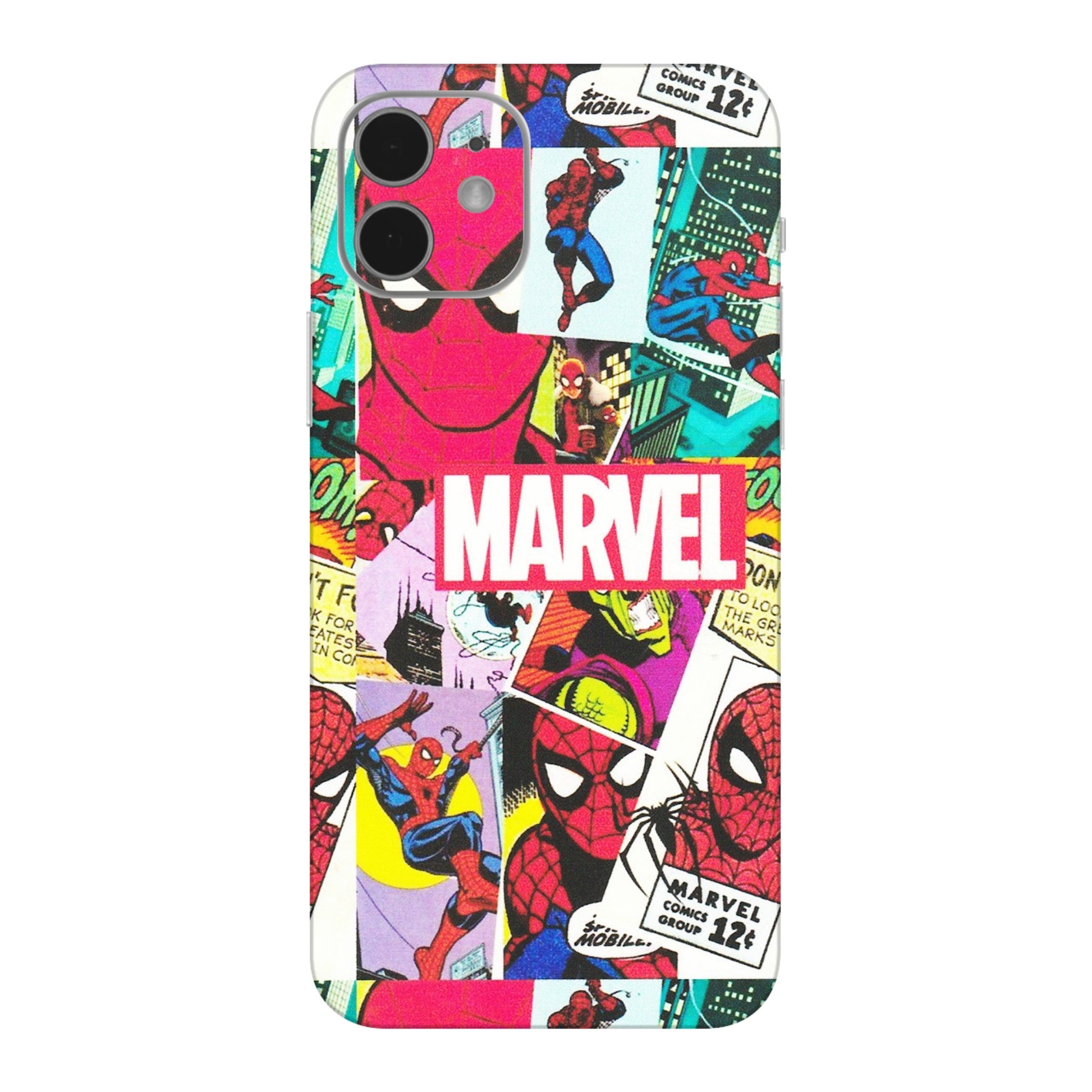 Apple iPhone Skins (All Models) - Marvel Comic Spiderman Grafitti - Matte Finish (M-72) iPhone 12 Mini