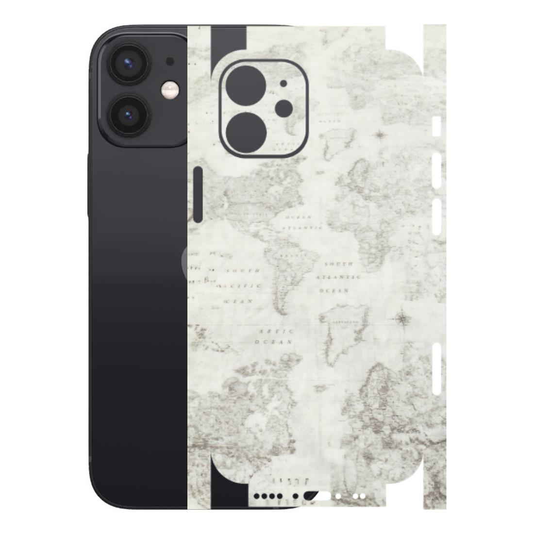 Apple iPhone Skins (All Models) - World Travel Map - Transparent Finish (T-04) iPhone 12 Mini