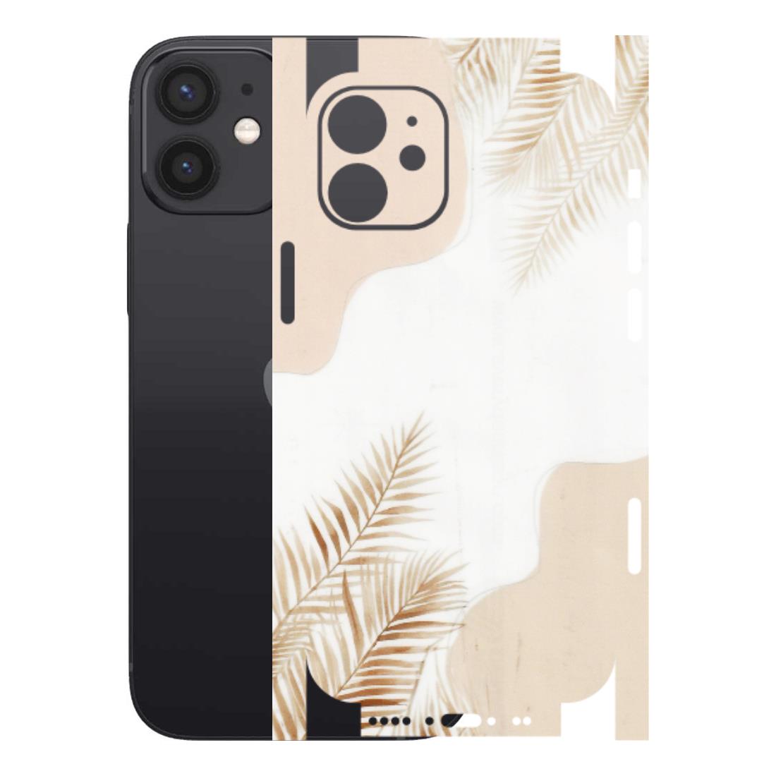 Apple iPhone Skins (All Models) - Gold Petals Abstract - Transparent Finish (T-08) iPhone 12 Mini