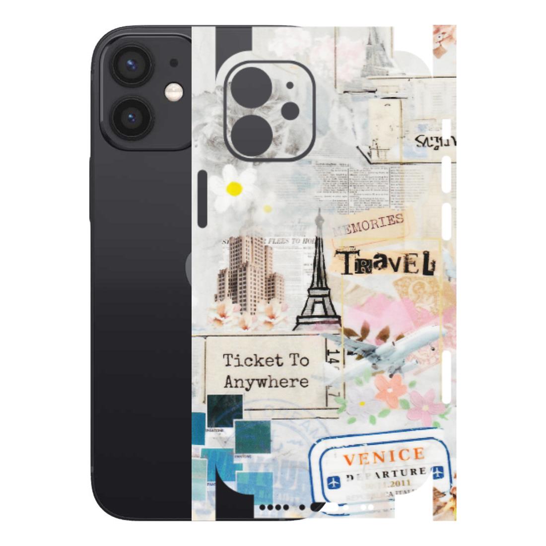 Apple iPhone Skins (All Models) - Travel Memories - Transparent Finish (T-09) iPhone 12 Mini