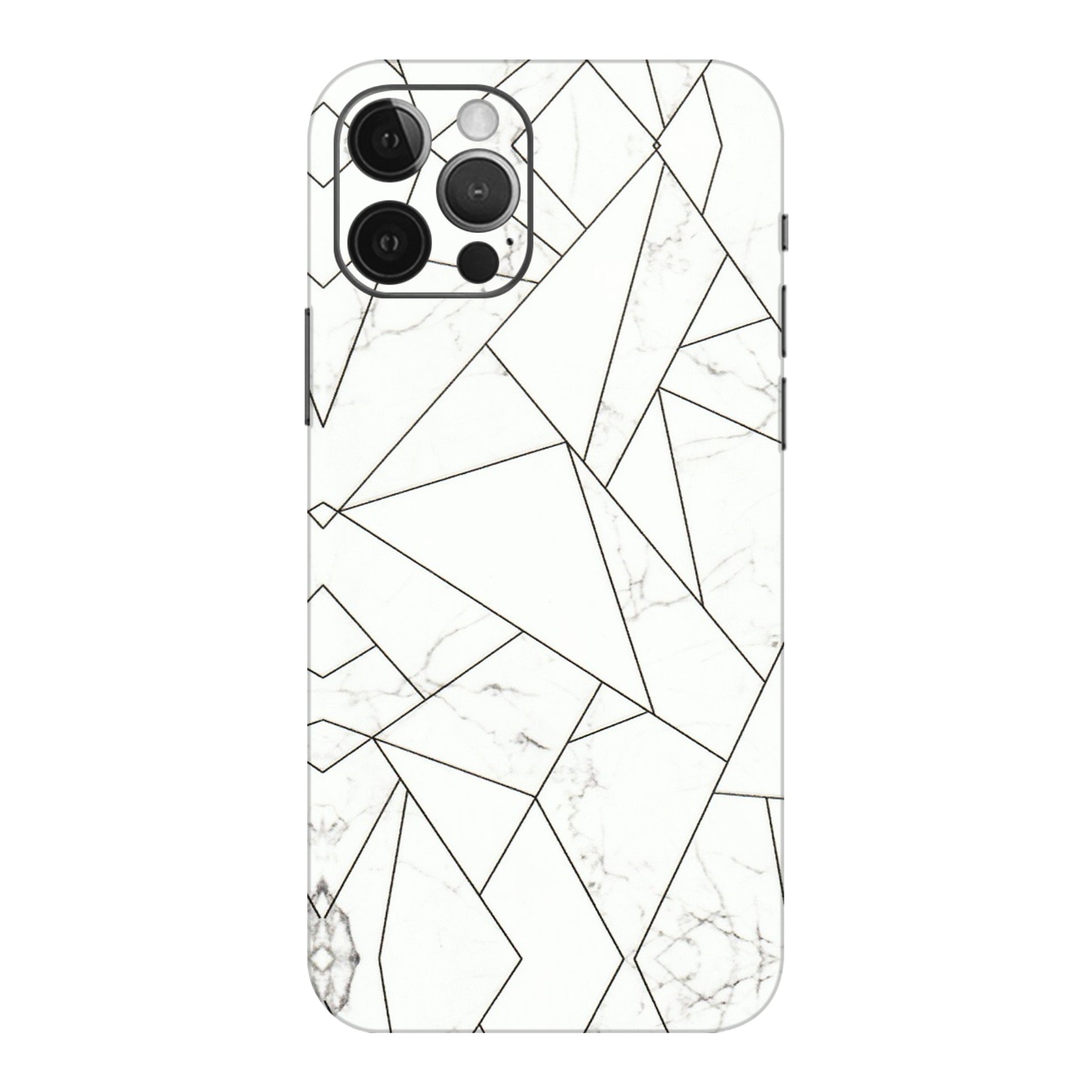 Apple iPhone Skins (All Models) - Luxury White Marble Effect - 3D Embossed Finish (L-168) iPhone 12 Pro