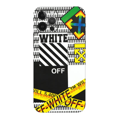 Apple iPhone Skins (All Models) - White Off Abstract - 3D Embossed Finish (L-172) iPhone 12 Pro